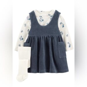 Carter's Blue and White Floral Dress Set